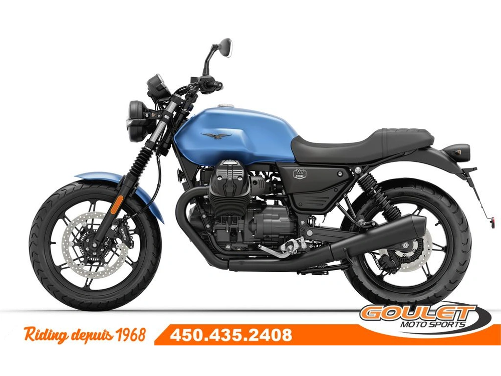 Moto Guzzi V7 Stone Blu Fondo 2025 alt