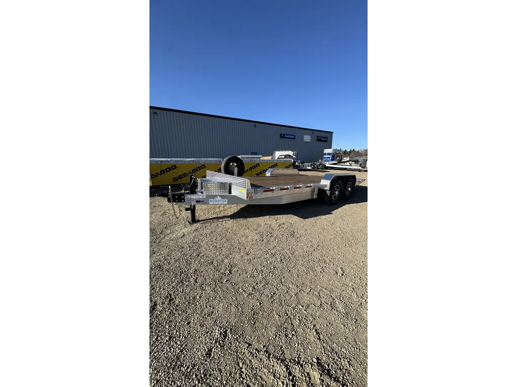 2025 Nordtek Tilt-deck HD 82"X22' - 14K, double axle, heavy duty, aluminum rims, removable fenders 