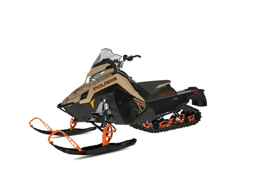 2024 Polaris 850 Switchback Assault 146 Gloss Black/Military Tan/Orange Burst 