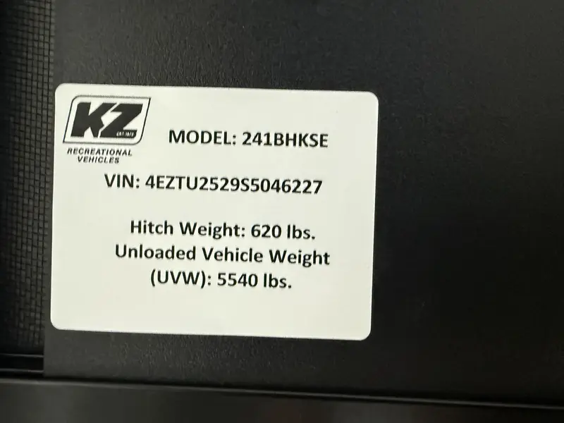2025 KZ-RV SPORTSMEN SE 241BHKSE
