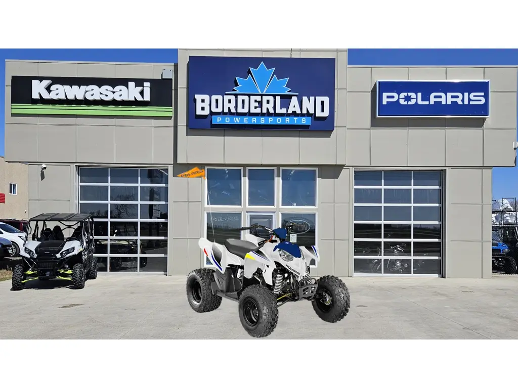 2025 Polaris OUTLAW 110 EFI - BRIGHT WHITE / BLUE 