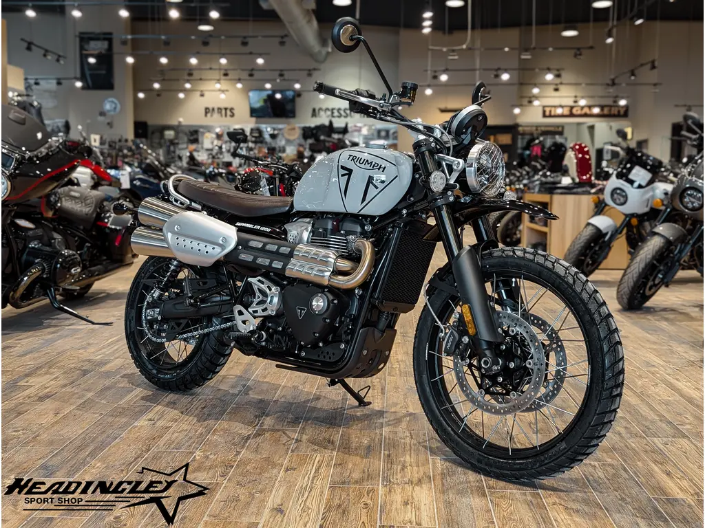 2025 Triumph Scrambler 1200 X // Ash Grey w/ Headlight Grill & High Mudguard