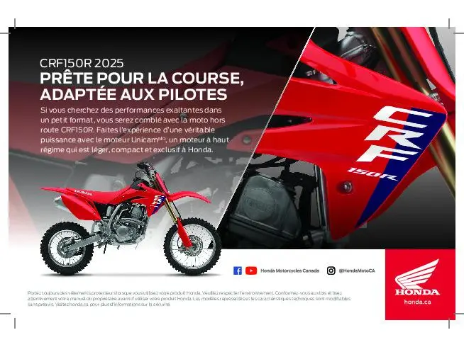 2025 Honda CRF 150 RB GRANDE ROUE