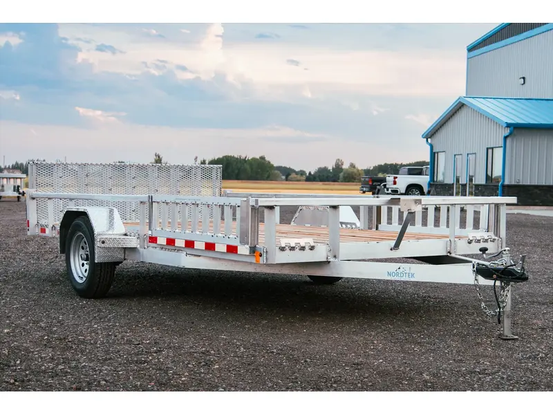 2025 Nordtek Utility 82"X12' - 5K Single Axle, Light Duty, Aluminum Rims, Side Load Ramp