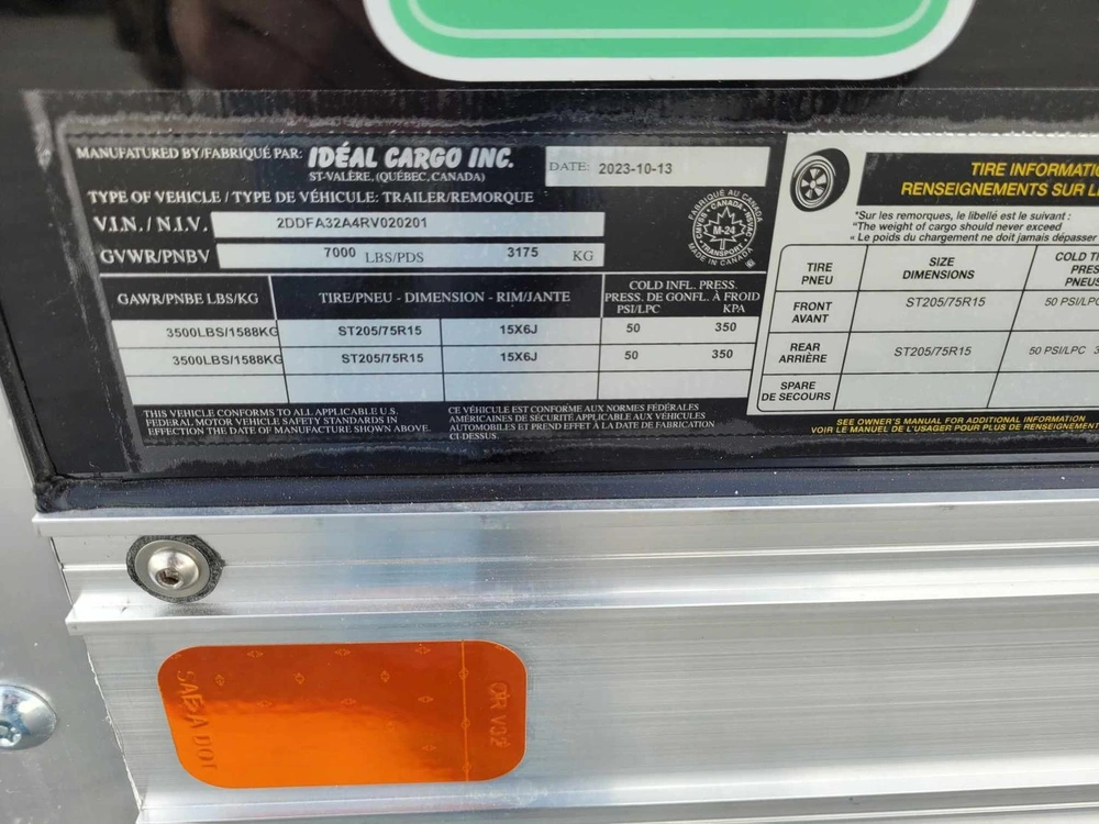 Ideal Cargo Idev714ta2 7x14 Evocore 2 Portes Arriere 2024 alt