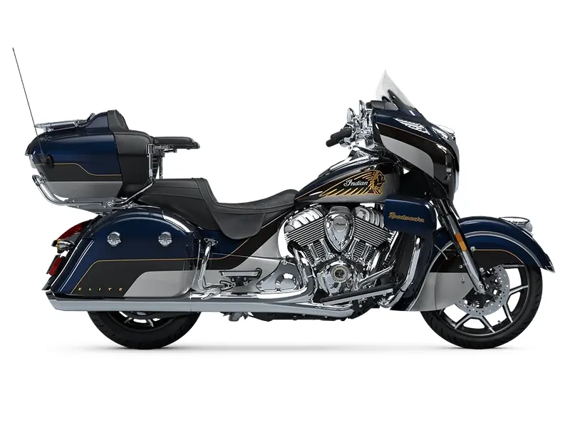 2025 Indian Motorcycle Roadmaster Elite // Springfield Blue Candy/Black Candy fade over Silver/Champion Gold pinstriping