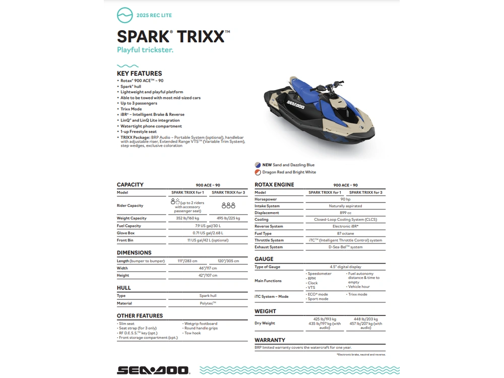 2025 Sea-doo Spark Trixx 3up With Sound System alt