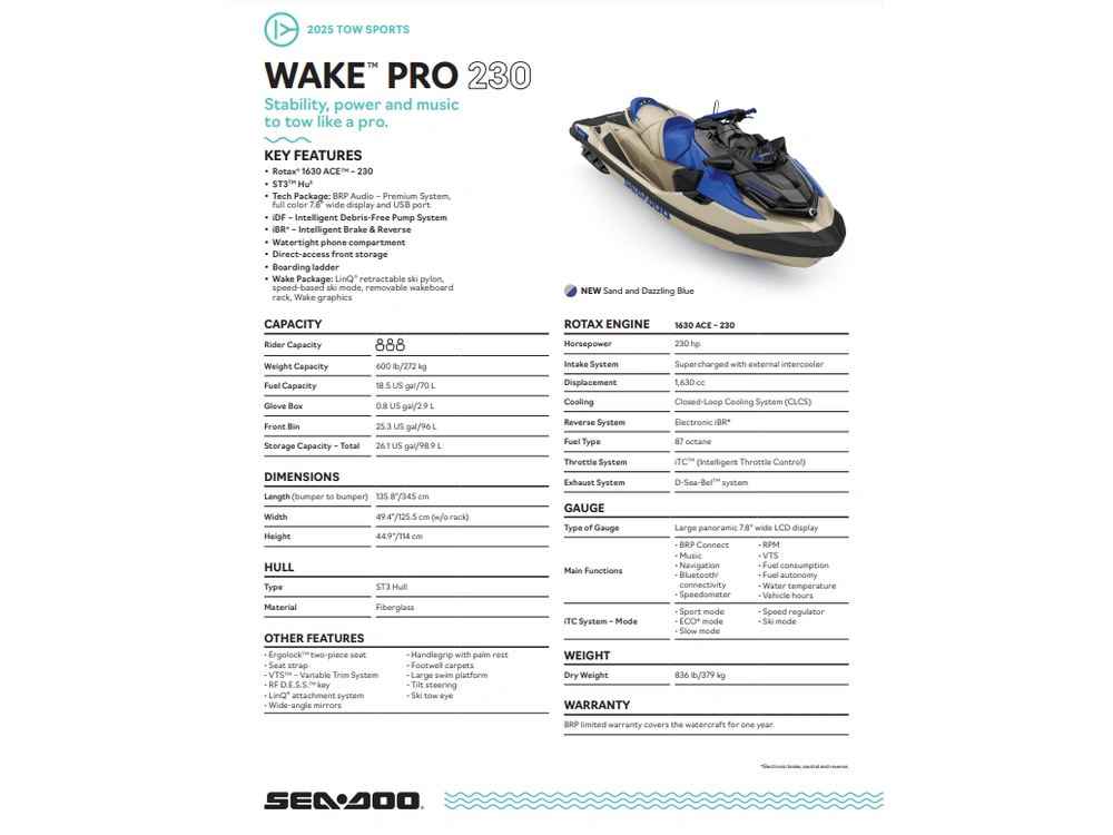 2025 Sea-doo Wake Pro 230 alt