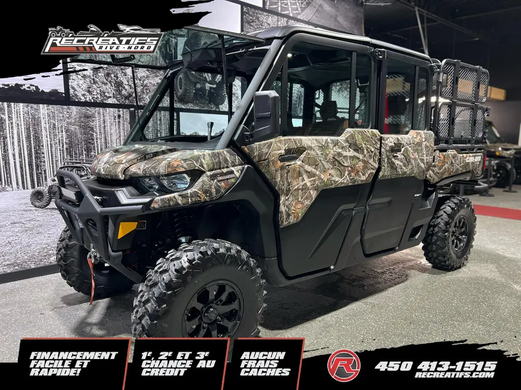 Can-Am DEFENDER HD10 MAX LIMITED CAB  MOSSY OAK 2024 - **CHAUFFÉE ET CLIMATISÉ 6PLACES!!