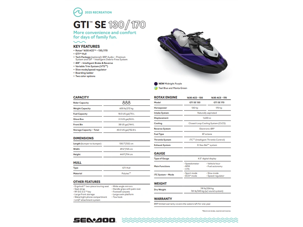 2025 Sea-doo Gti Se 170 alt