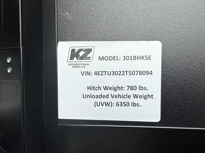 2026 KZ-RV Sportsmen SE 301BHKSE