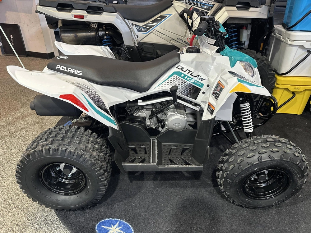 2025 Polaris Outlaw 110 Efi - Bright White / Radiant Green alt
