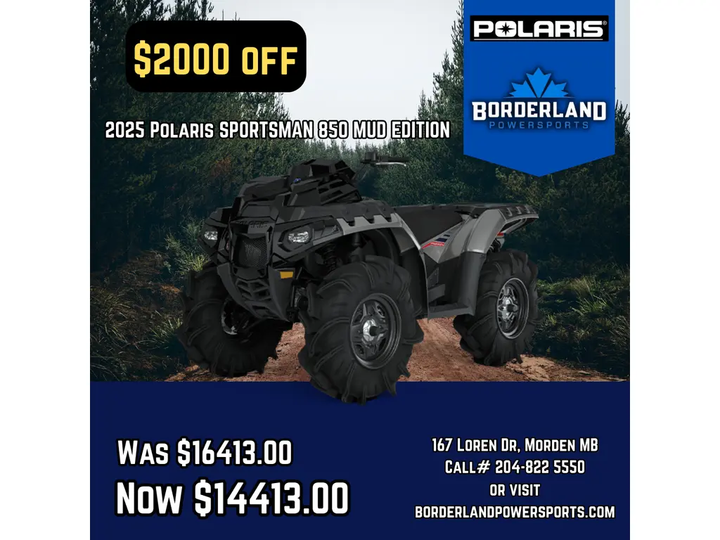 2025 Polaris SPORTSMAN 850 MUD EDITION - TIT. METALLIC Mud Edition 