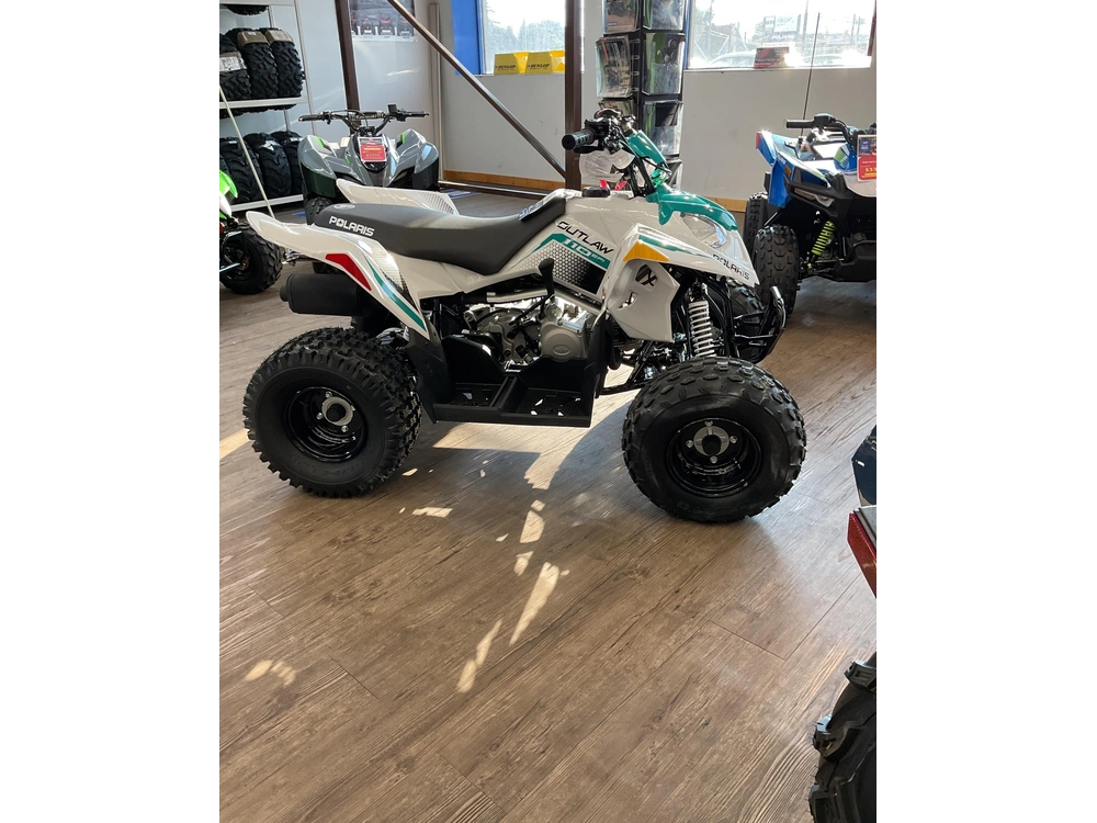 2025 Polaris Outlaw 110 Efi - Bright White / Rad Green alt