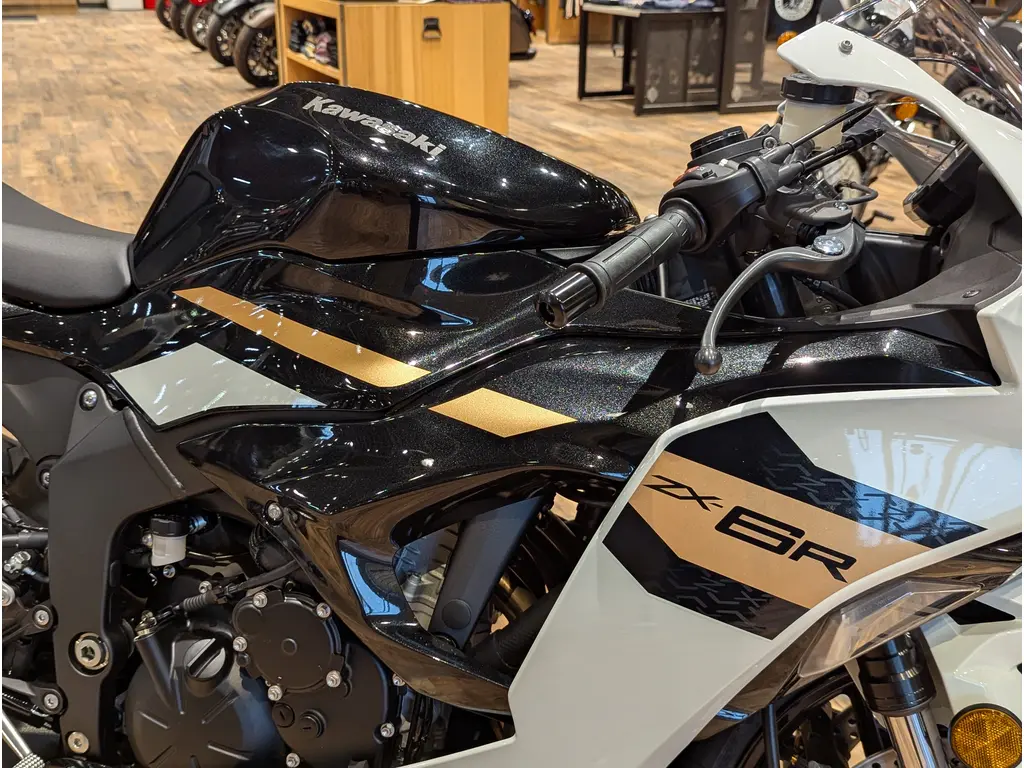 New 2026 Kawasaki Ninja ZX-6R // Pearl Robotic White/Metallic