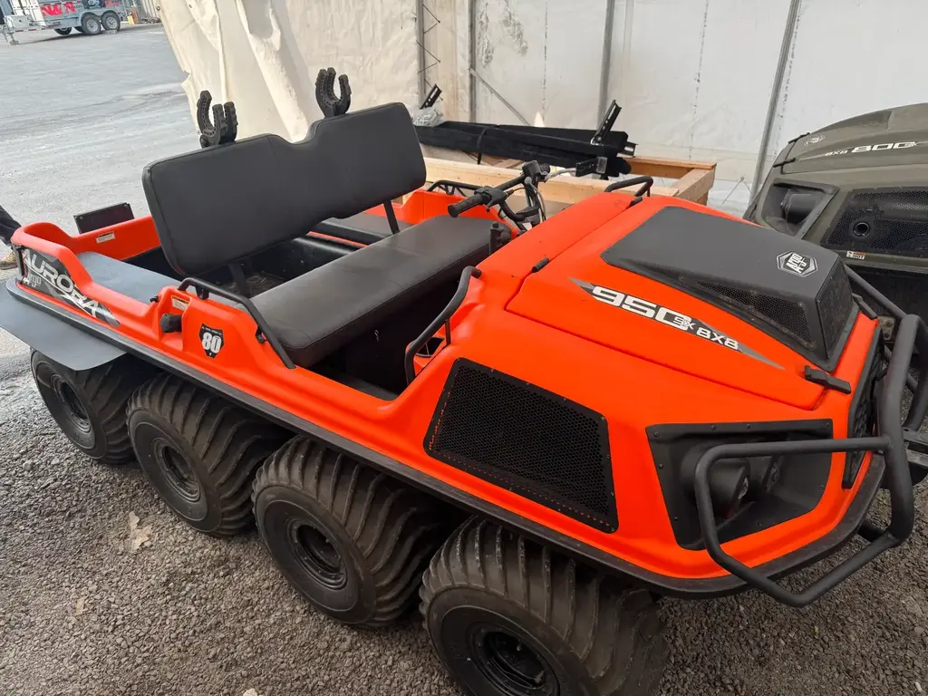Argo AURORA 950SX 8X8 with Argo tracks, fender flares, outboard motor mount, cargo liner and gun rack.  2022