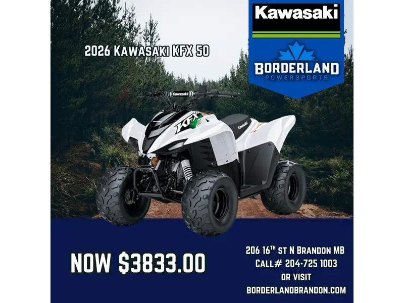 2026 Kawasaki KFX 50 - Bright White