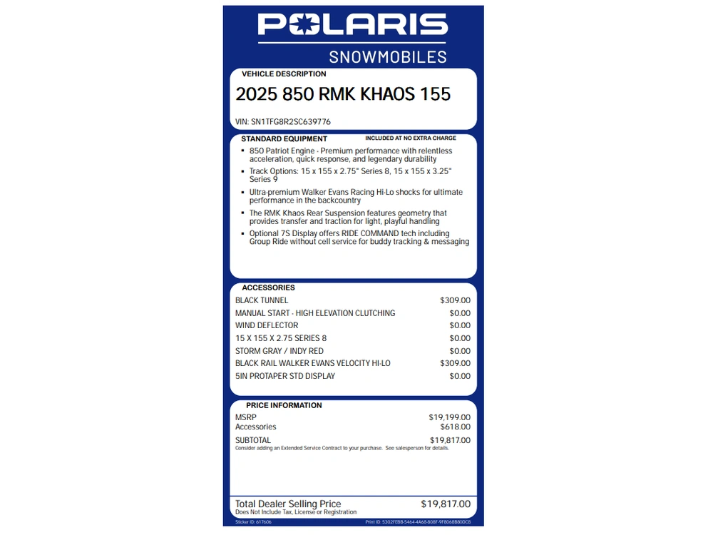 2025 Polaris 850 Rmk Khaos 155 | ❄️ Comparable Ski-doo Summit Sp 850 & Ski-doo Freeride 154 alt