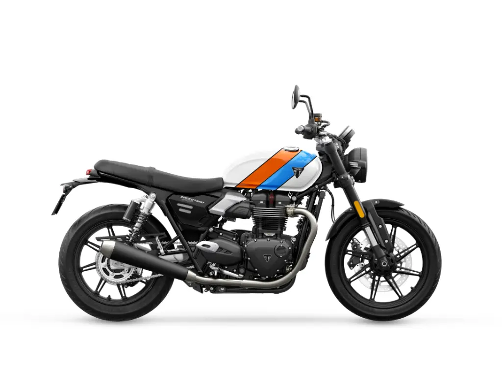 2026 Triumph Speed Twin 900 // Pure White/Maui Blue/Tangerine Orange 