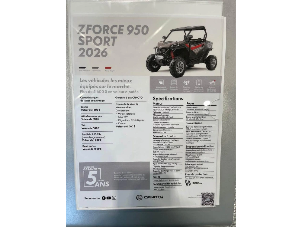 Cfmoto Zforce 950 Sport 2026 alt
