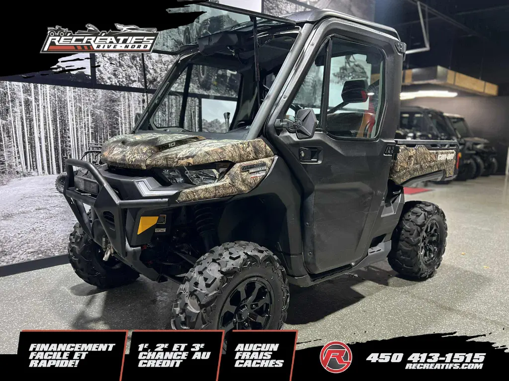 2022 Can-Am DEFENDER HD10 LIMITED CAB MOSSY OAK **CABINE CHAUFFÉE ET CLIMATISÉE!!**