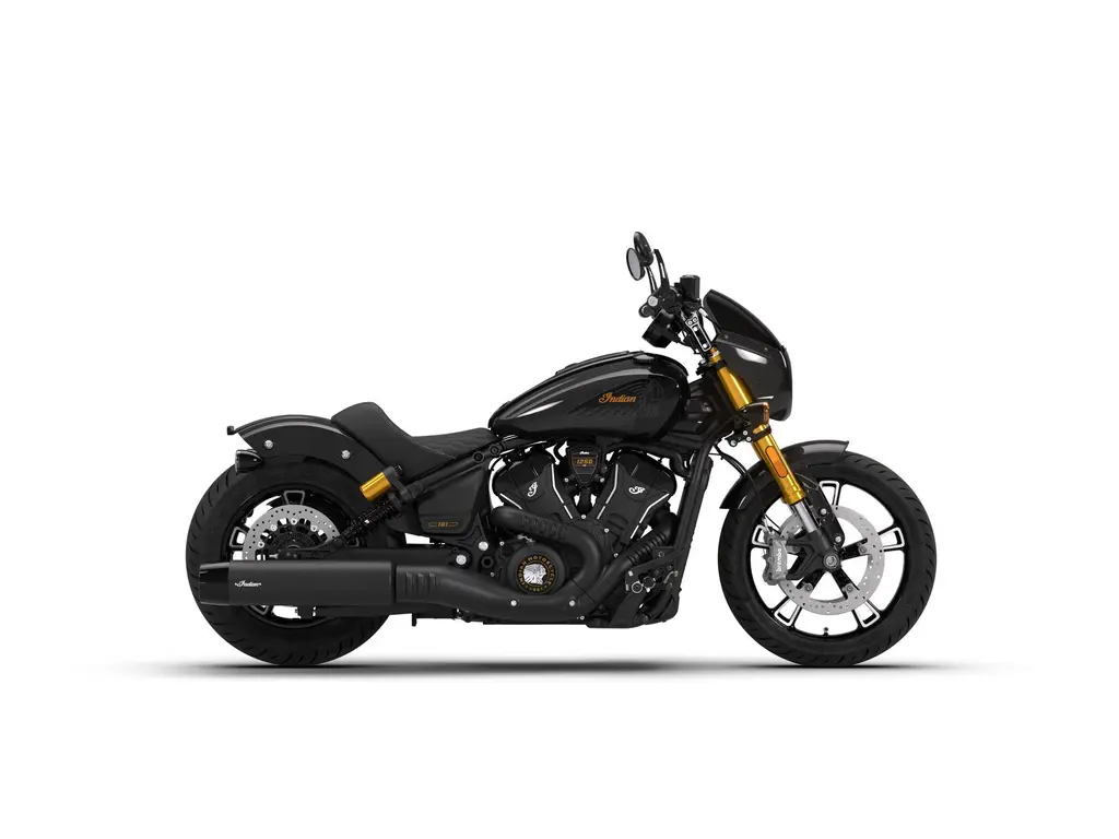 2026 Indian Motorcycle 101 Scout // Black Crystal and Super Graphite with Graphics 