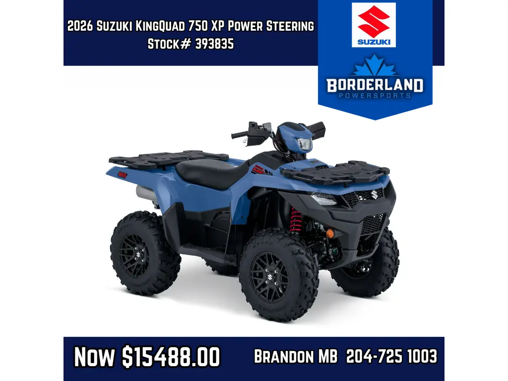 2026 Suzuki KingQuad 750 XPZ Power Steering - Armored Blue Grey 