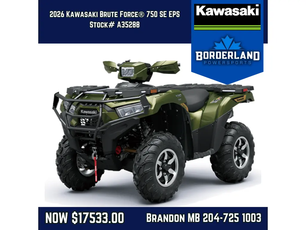 2026 Kawasaki Brute Force® 750 SE EPS - Metallic Gold Sparkle Deep Green 