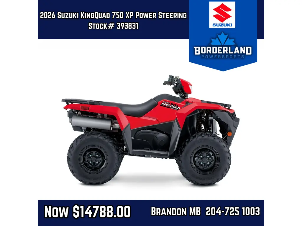 2026 Suzuki KingQuad 750 XP Power Steering - Flame Red 