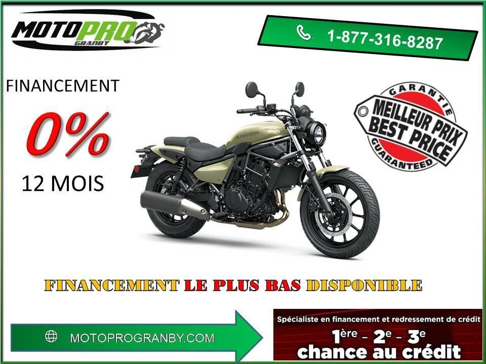 2025 Kawasaki Eliminator 500 Eliminator500 Eliminator 500 Custom Financement 0% alt