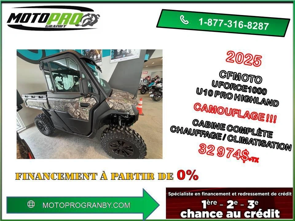 2025 Cfmoto Uforce U10 Pro Highland Uforce U10 Uforceu10 Pro Highland Camo Tout Équipé alt