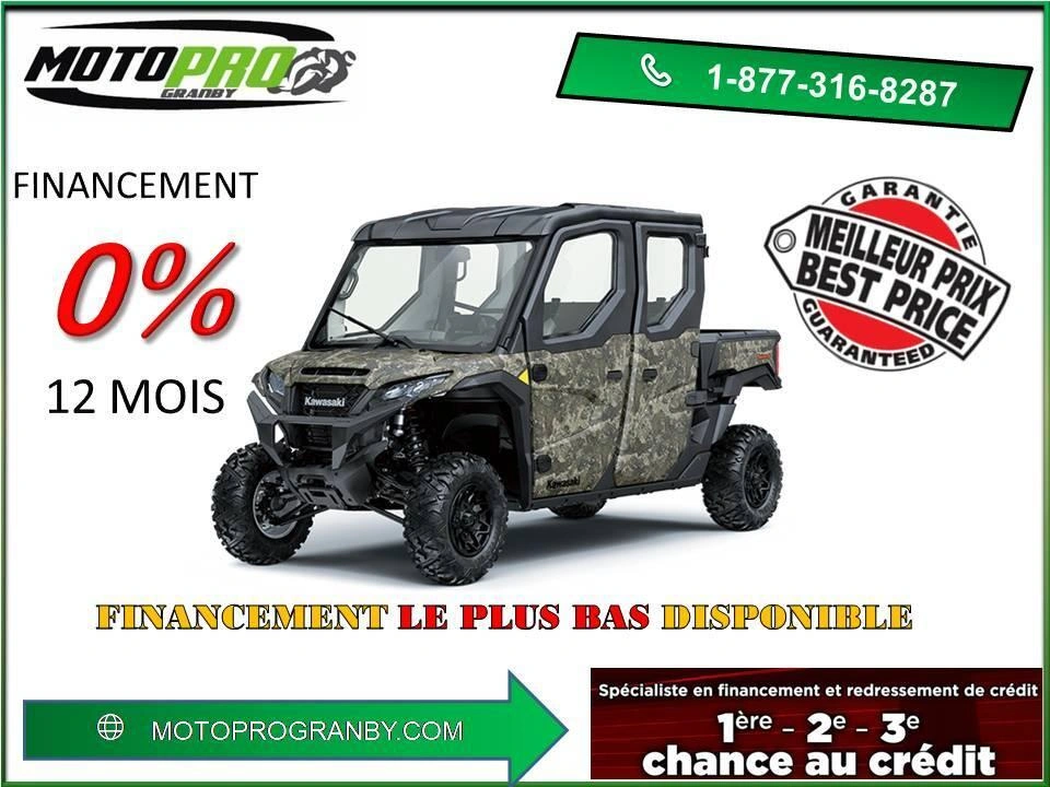 2025 Kawasaki Ridge Ridge Crew 6 Places Camo Chauffage Climatisation alt