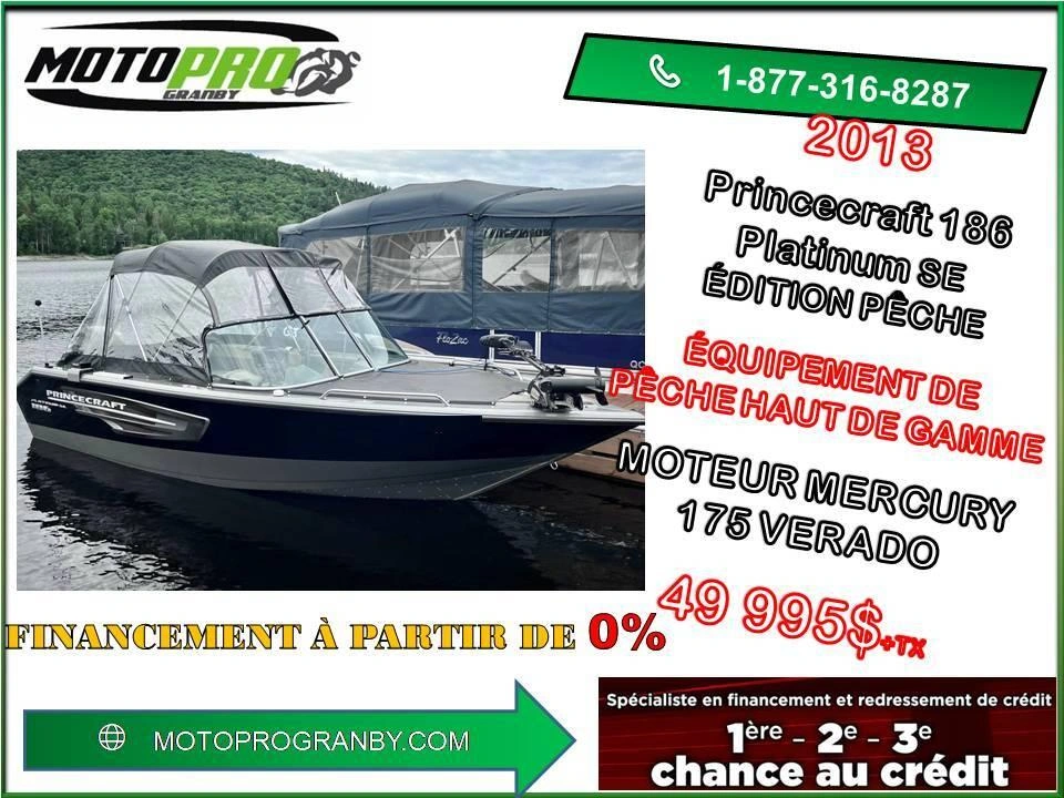 2013 Princecraft 186 Platinum Se Edition Pêche Princecraft Deluxe Remorque Incluse alt