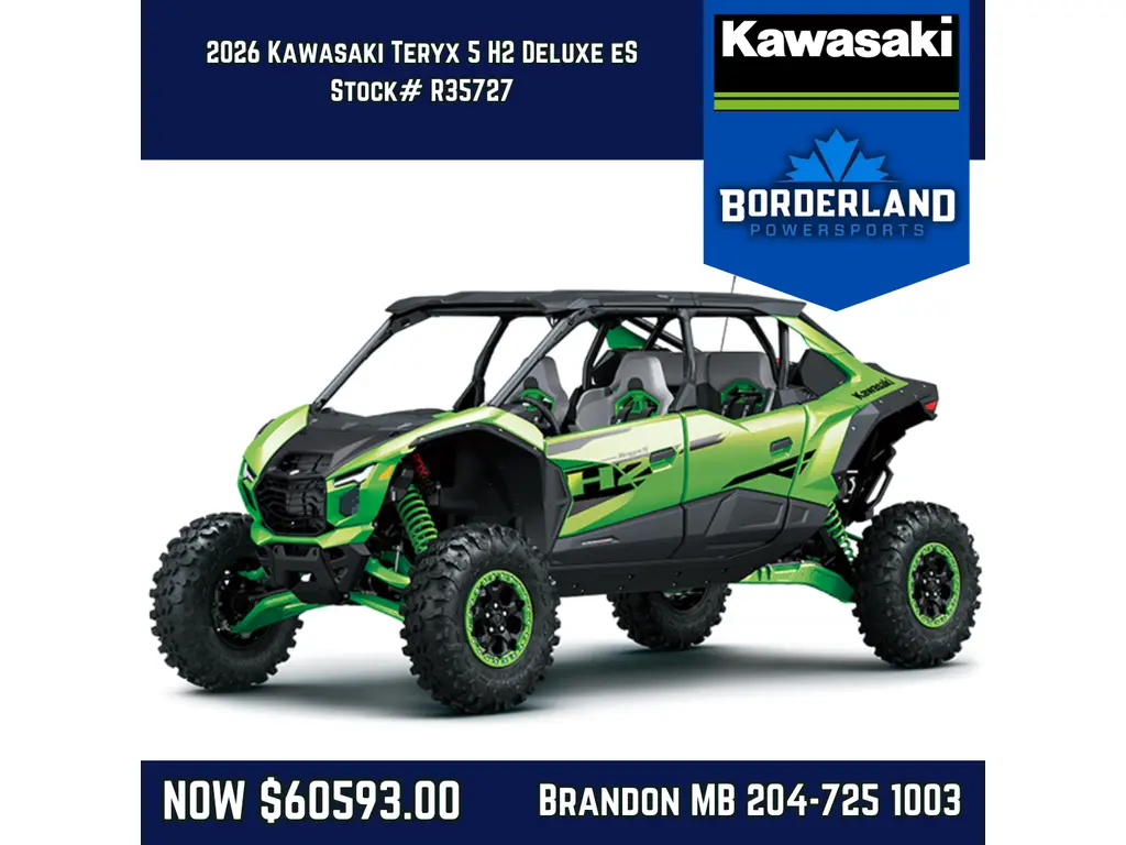 2026 Kawasaki Teryx 5 H2 Deluxe eS - Lime Green 