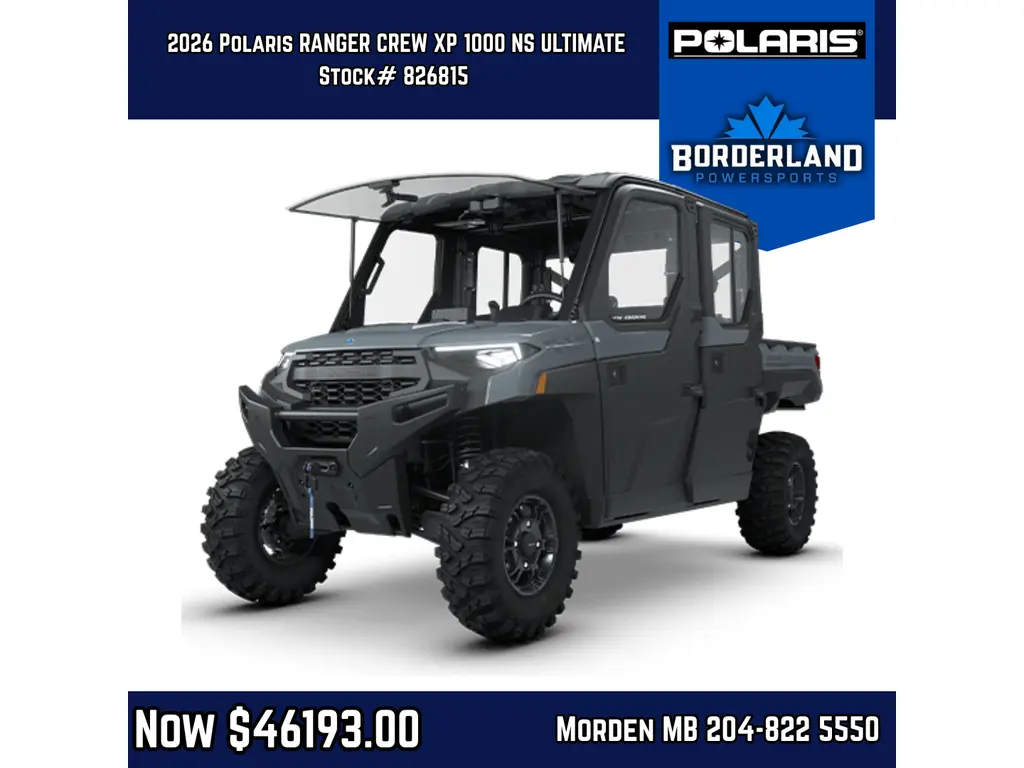 2026 Polaris RANGER CREW XP 1000 NS ULTIMATE STLH GRY Ultimate 