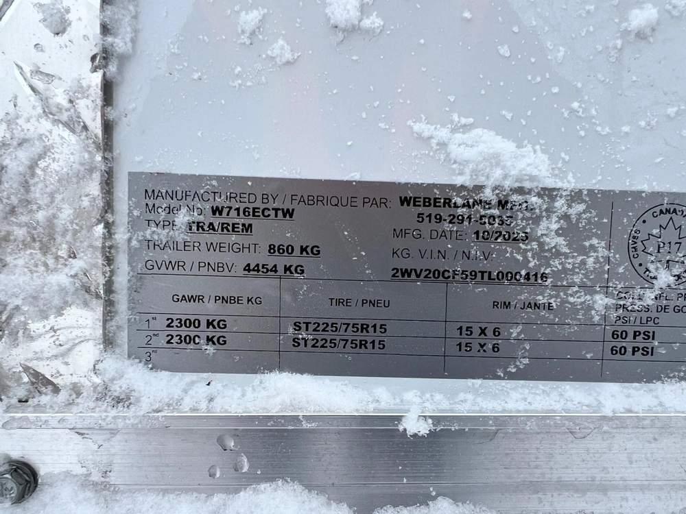 2026 Weberlane Weberlane 7x16+6'' Ta3 Avec 2 Portes alt