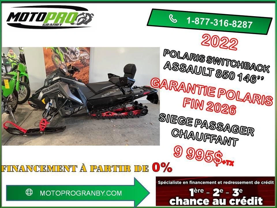 2022 Polaris 850 Switchback Assault 144 Switchback Assault 850 146’’ Parfaite Condition alt