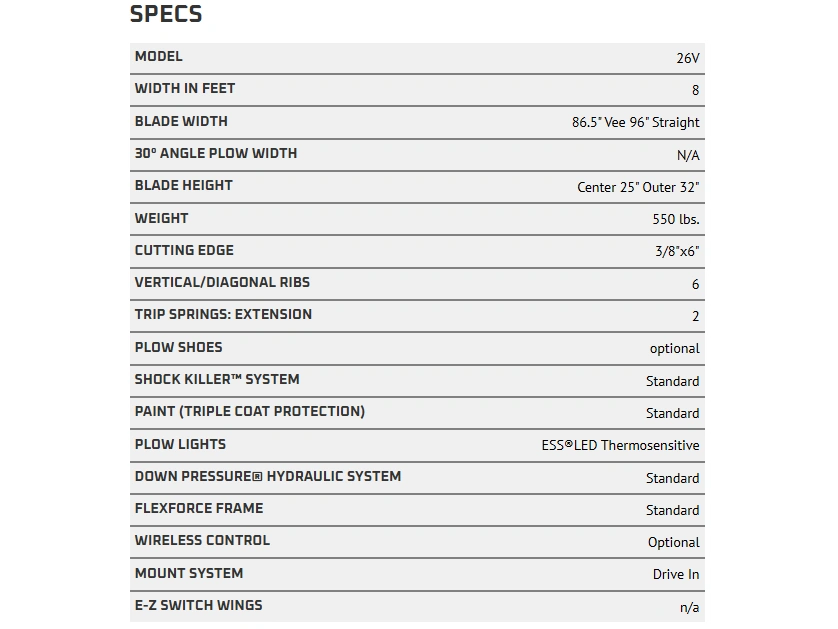 2025 Sno-way 26v Series 2 - 8' alt