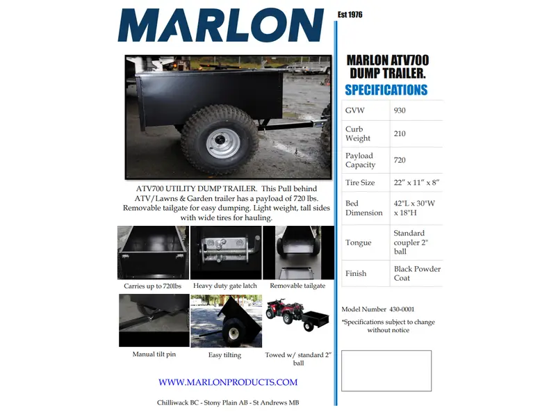 MARLON ATV trailer 700 2026