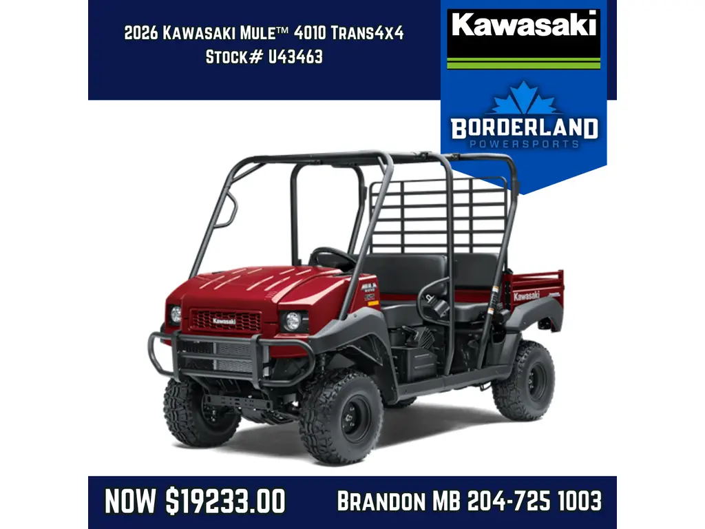 2026 Kawasaki Mule™ 4010 Trans4x4® - Dark Royal  Red 