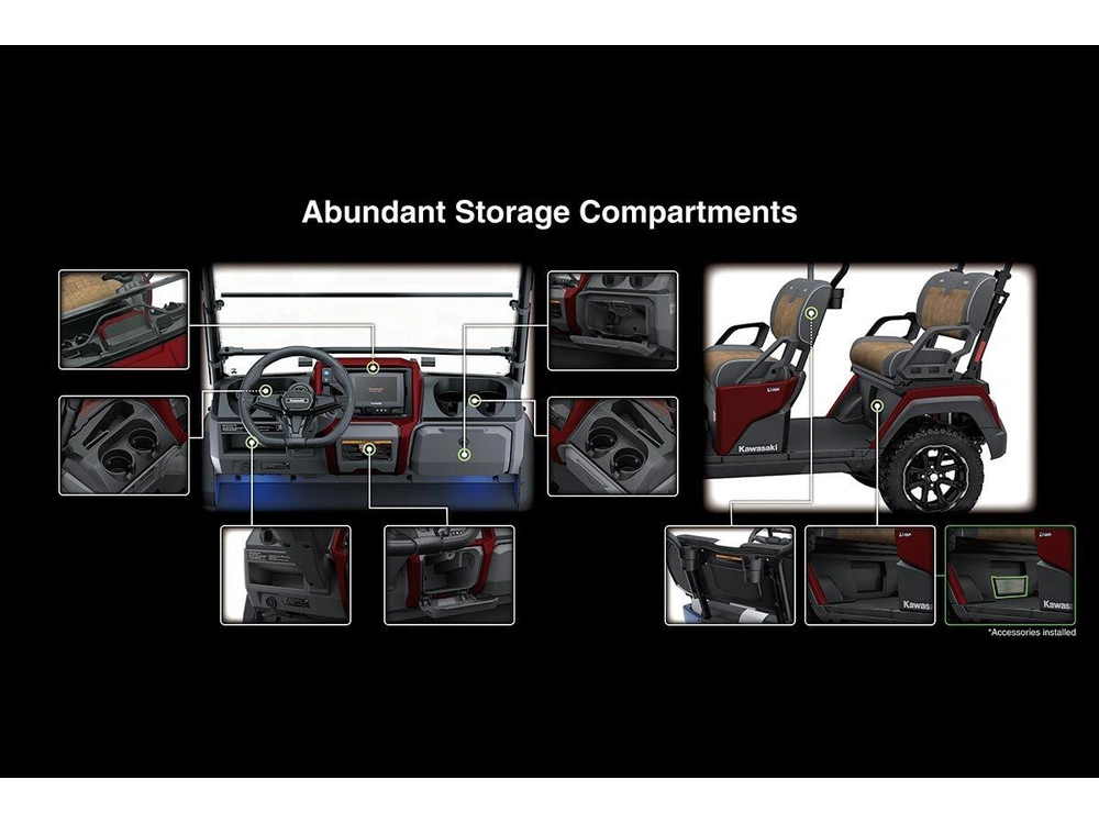 2025 Kawasaki Nav 4e Limited Cart Kart Golf 4 Places Lithium Équipé Stéréo alt