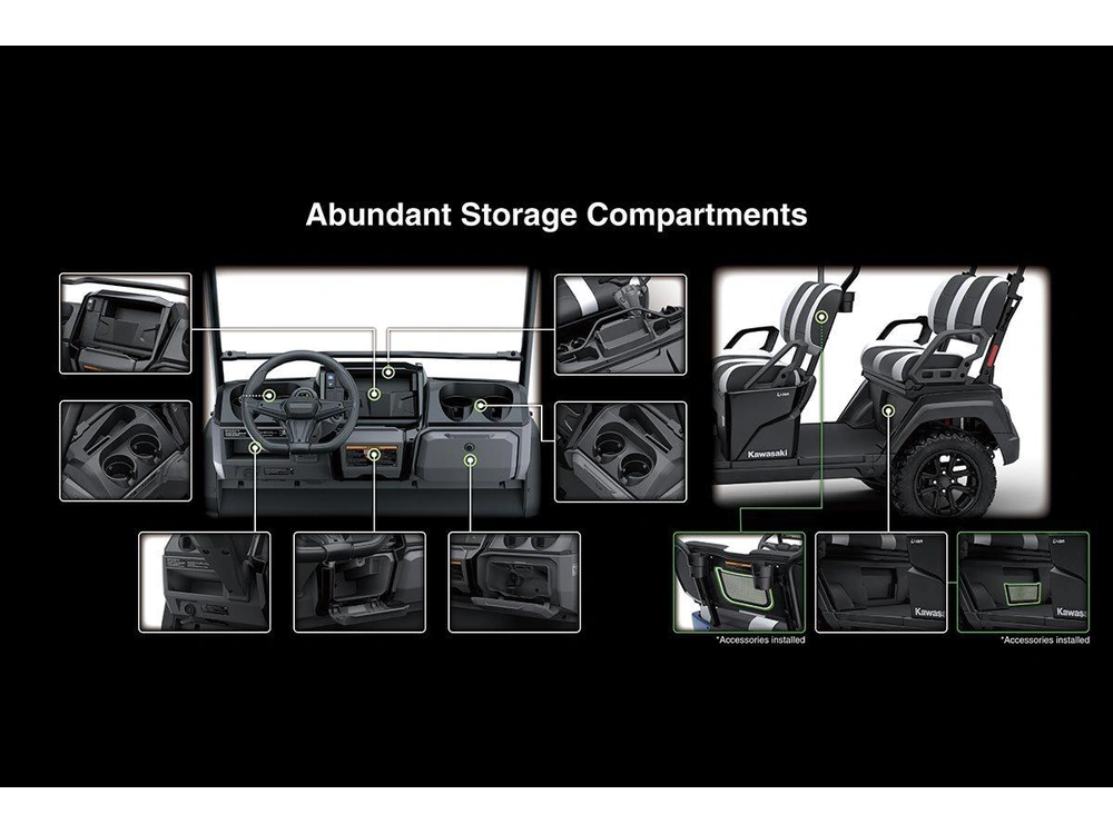 2025 Kawasaki Nav 4e Le Cart Kart Golf 4 Places Batterie Lithium Deluxe alt