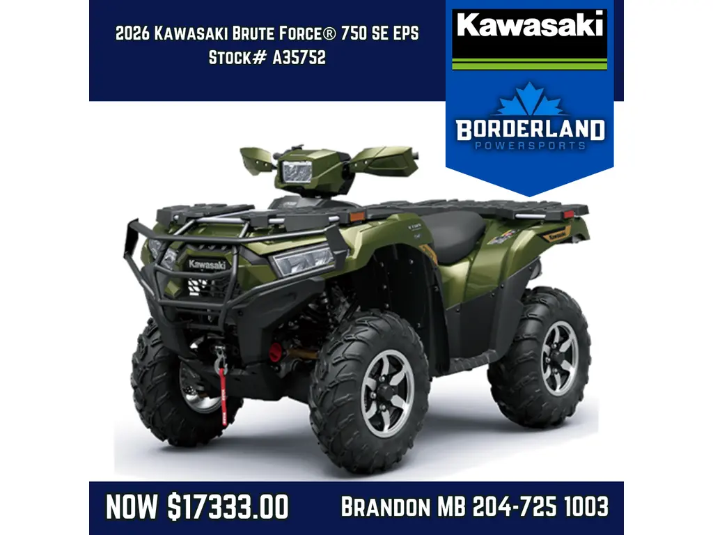 2026 Kawasaki Brute Force® 750 SE EPS- Metallic Gold Sparkle Deep Green 