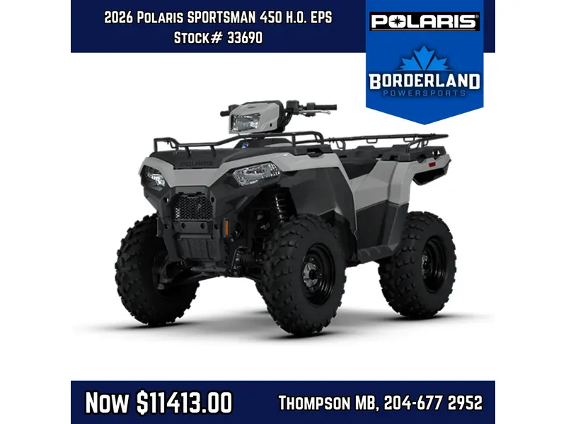 2026 Polaris SPORTSMAN 450 H.O. EPS GHOST GRAY CA