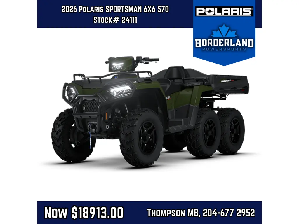 2026 Polaris SPORTSMAN 6X6 570 SAGE GREEN