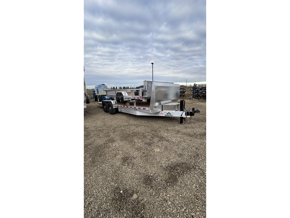 2026 Nordtek Tilt Deck Trailer - 82" X 24' - 16k Double Axle Hd 8k Axles With 14 Ply Tires, Aluminum, Spare, Winch, Shield alt