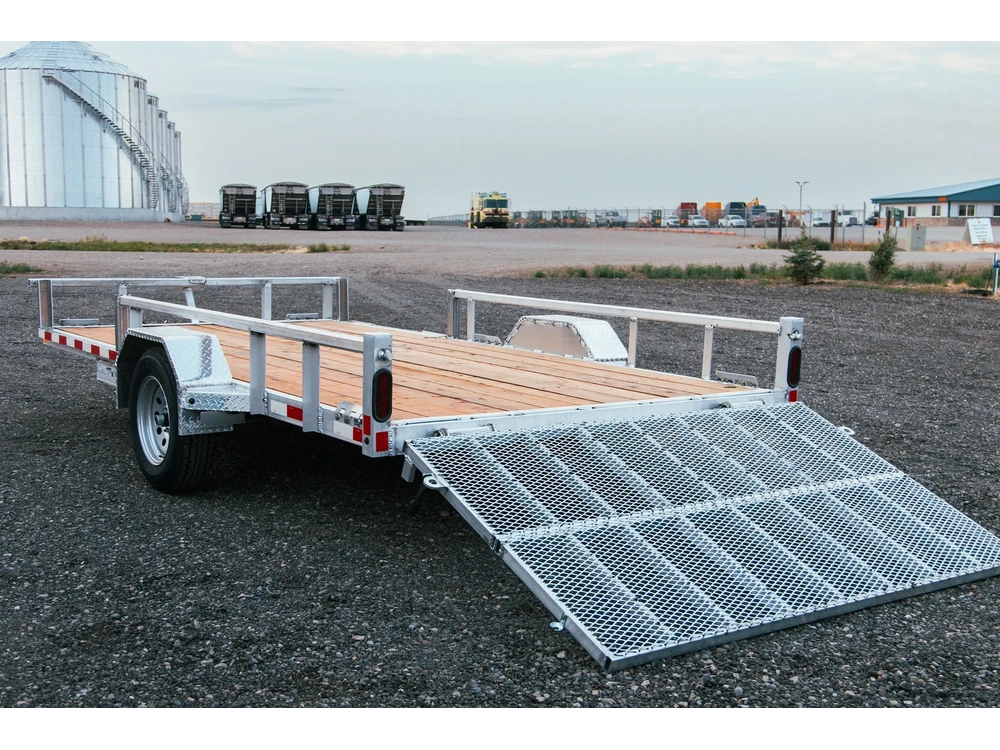 2025 Nordtek Landscape Trailer - 82" X 12' - 5k Single Axle Ld - Open Sides 5k Axle, Aluminum, Spare Tire, Side Load Ramps alt