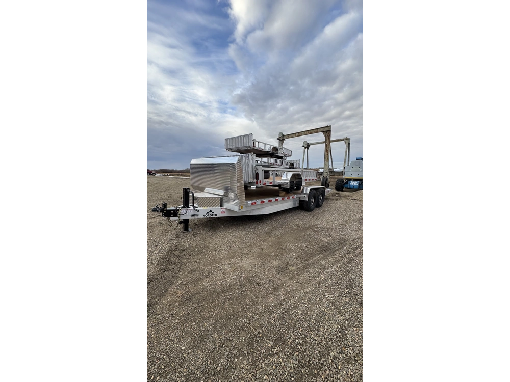 2025 Nordtek Tilt Deck Trailer - 82" X 22' - 16k Double Axle Hd 8k Axles, Alumimum, Spare Tire, Winch, Salt Sheild alt