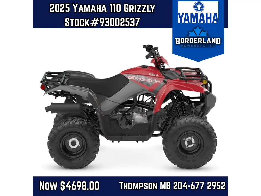 2025 Yamaha Grizzly 110  - Grey Metallic/ Red 