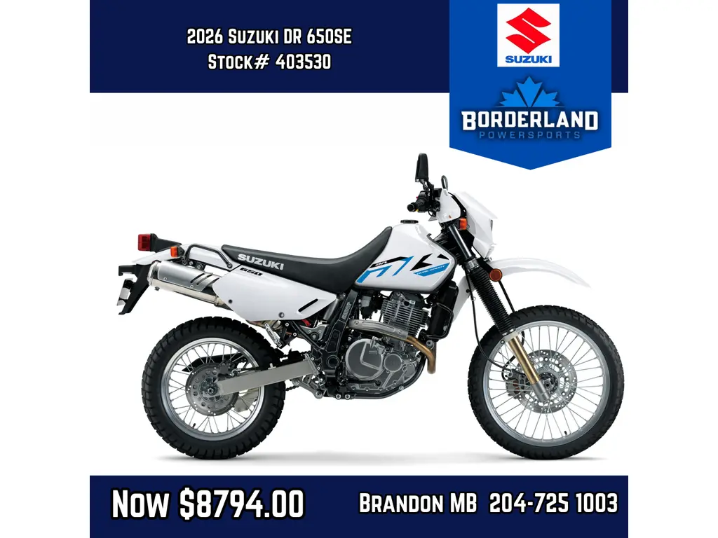 2026 Suzuki DR 650SE - Solid Special White No.2
